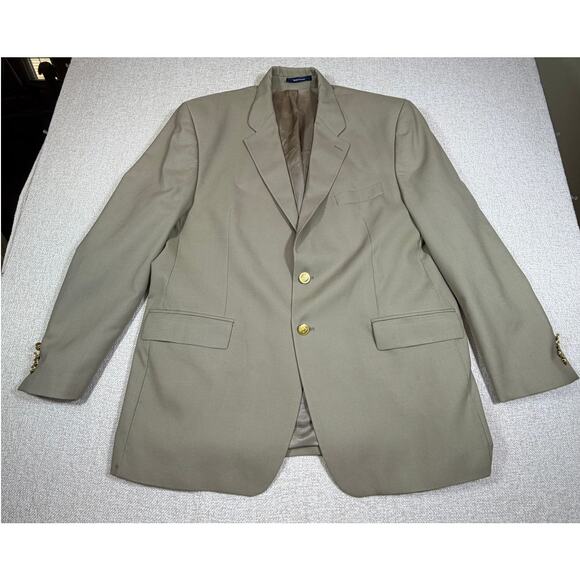 Chaps Ralph Lauren Men 46 Wool 2 Button Blazer Classic Dress Jacket Suit Coat - Picture 1 of 9